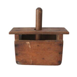 Antique Wood Butter Press Mold Farmhouse Kitchen Rustic Primitive Kitchen Decor